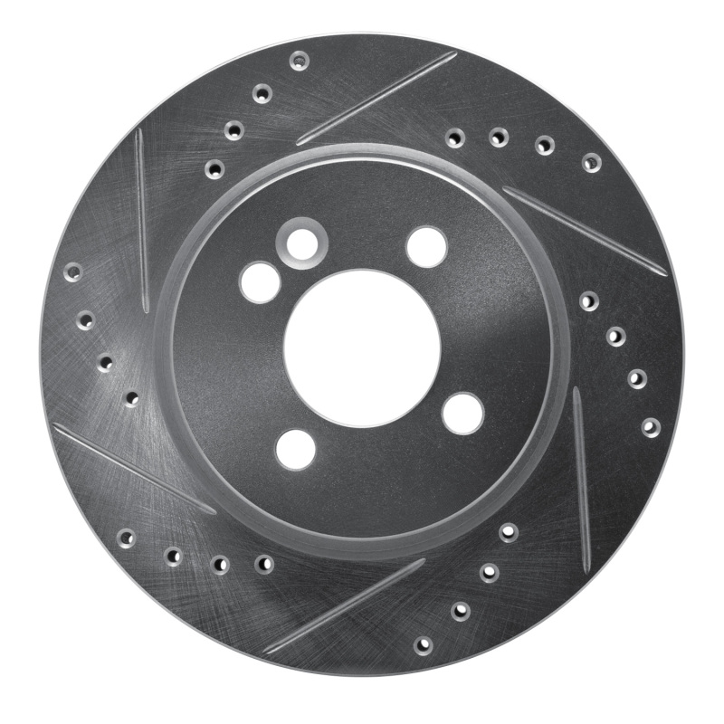 Mini Cooper Brake Rotor (1) - Front Left - R1 Concepts - Drilled & Slotted - Silver - `02-`08